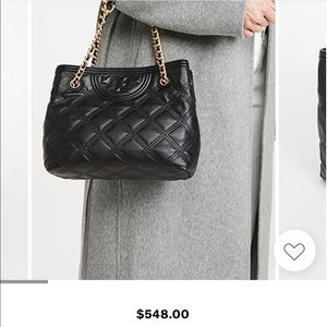 Tory Burch Fleming Small Soft Leather Black Tote